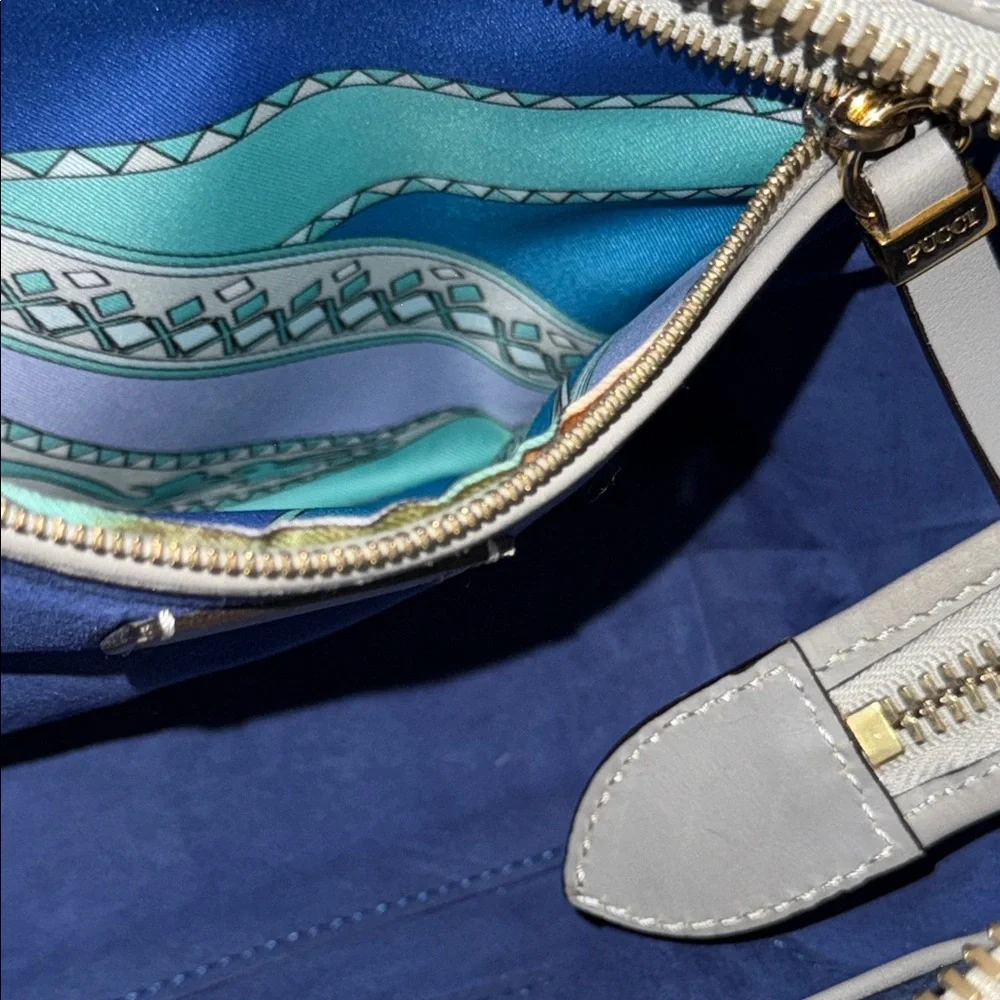 Emilio Pucci Gray Satchel with Gold Accents - Picture 12 of 15